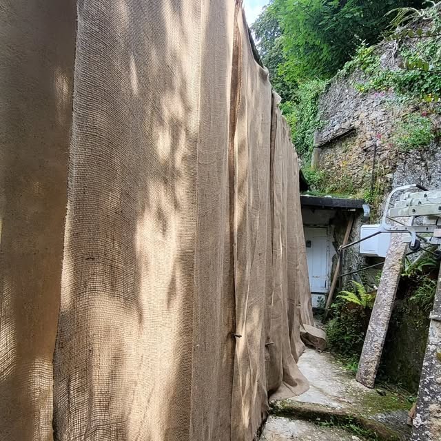 Exterior wall with render work in progress